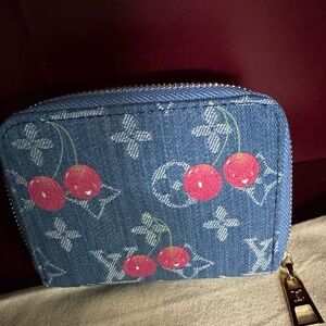 Denim Cherry wallet